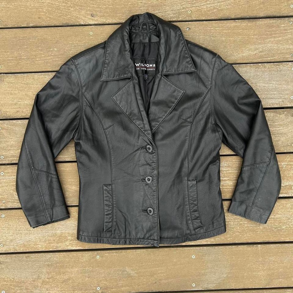 Vintage Black Wilsons Leather Jacket Blazer
